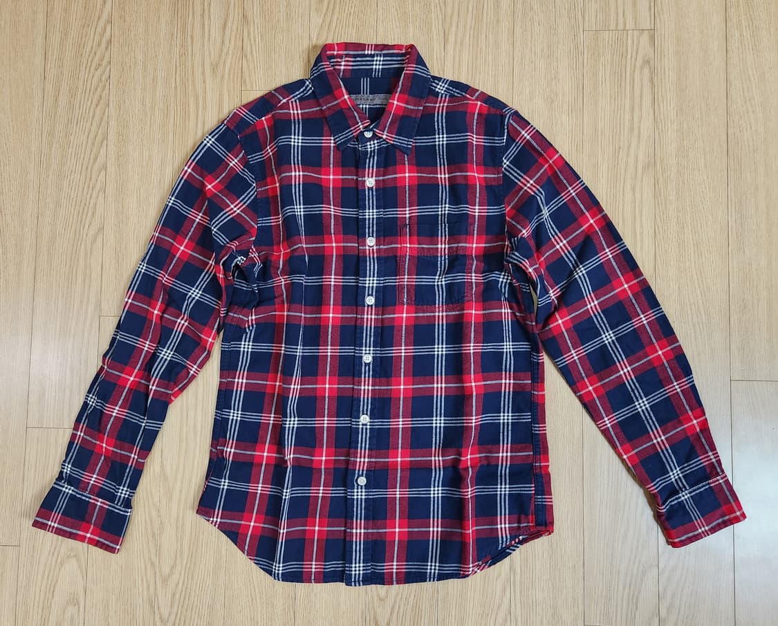 지오다노 코튼 100% 플란넬 패턴 체크셔츠, 긴팔티셔츠 90 상품이미지1