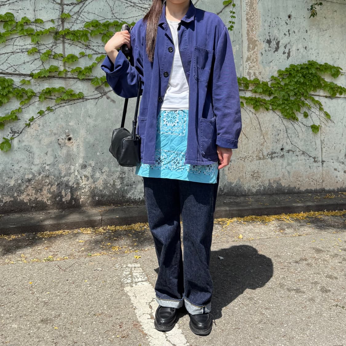 70-80s 스카이 블루 페이즐리 반다나 상품이미지6