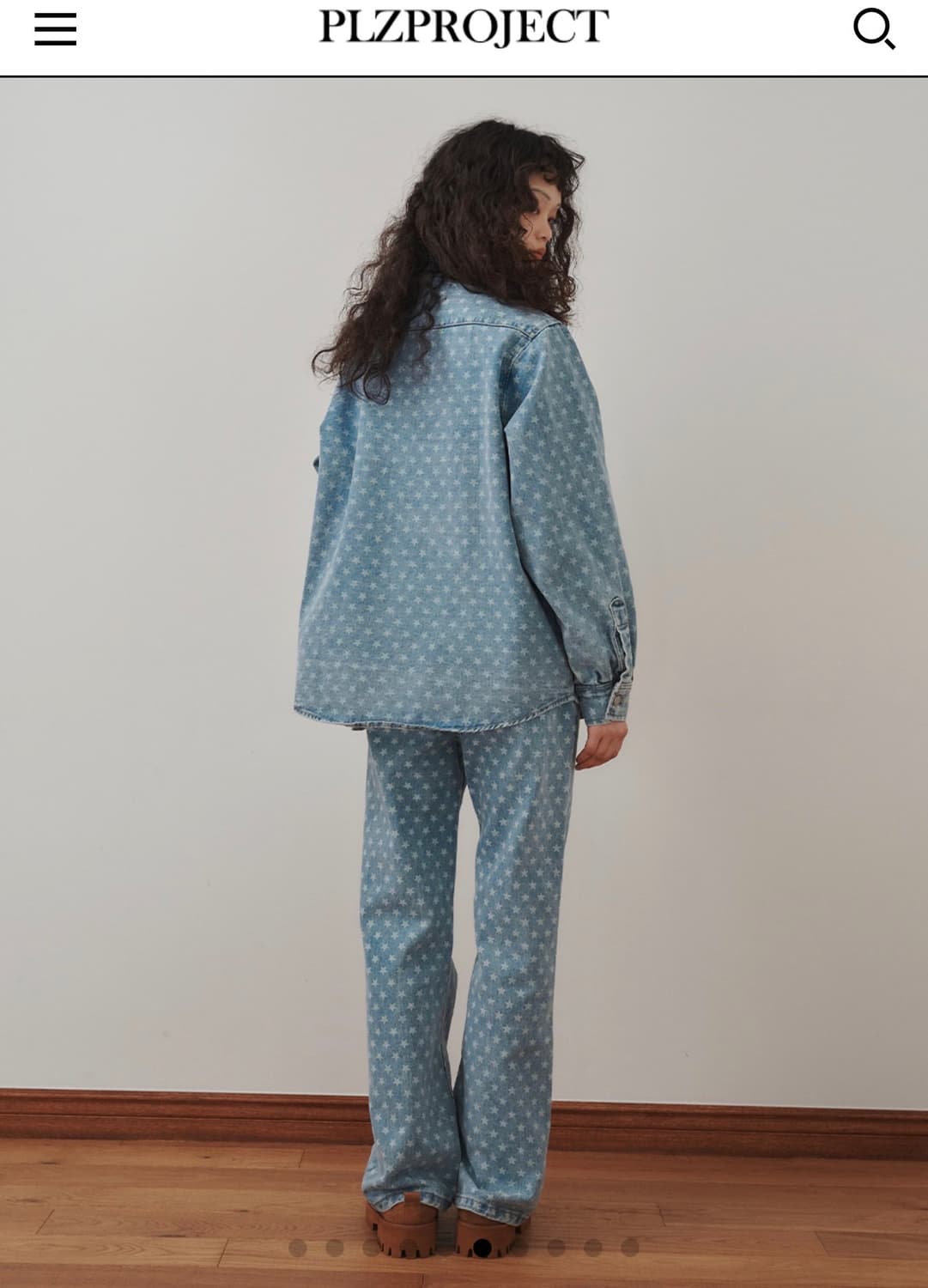플리즈프로젝트 별패턴 데님셔츠 상품이미지2