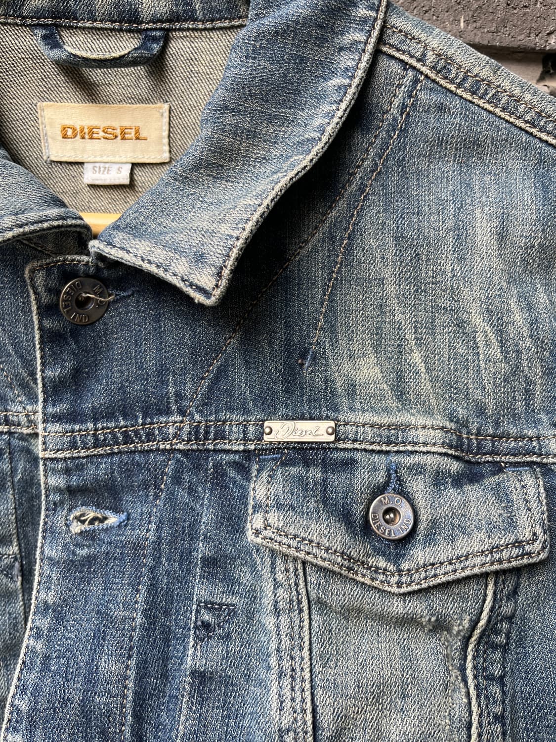 00s Diesel 디젤 엘보 립 데님 자켓 상품이미지8