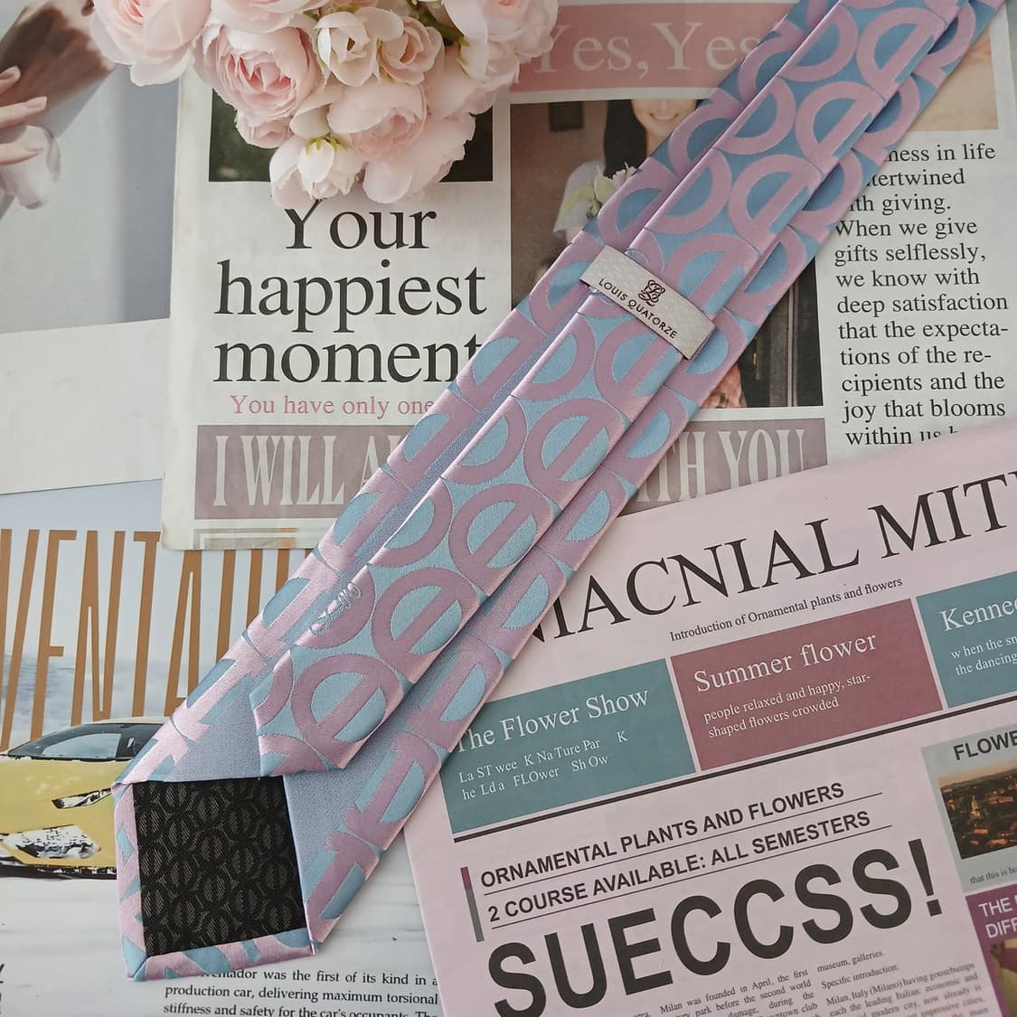 루이까또즈 실크 핑크 모노그램 넥타이 8.2cm A+등급 A19231
 상품이미지3