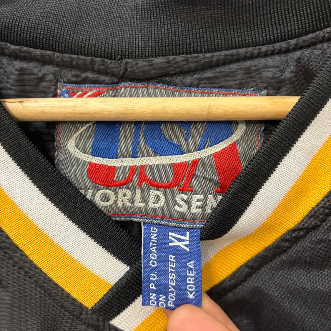 90s USA 월드센스 올드스쿨 피츠버그 펭귄스 블랙 웜업 XL 상품이미지6