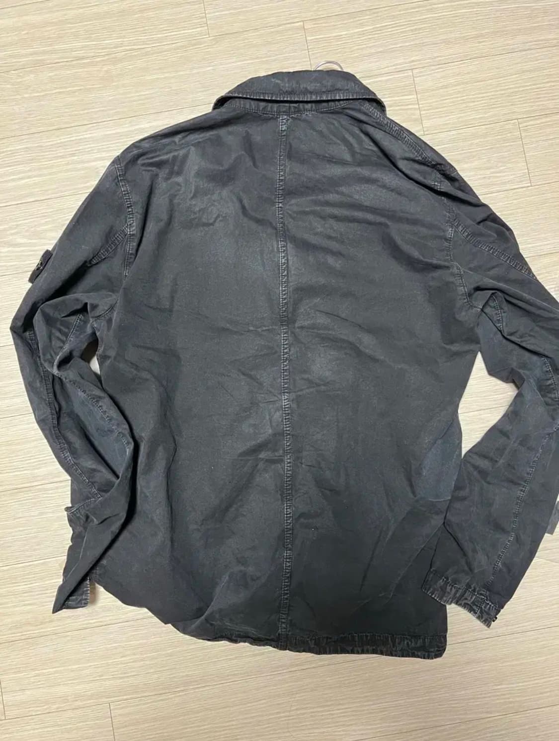 23FW 스톤아일랜드 브러쉬드 오가닉 코튼 오버셔츠 L 블랙 상품이미지7