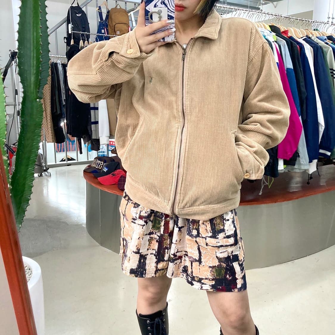 폴로 기본 포니 베이지 코듀로이 스윙탑 자켓 상품이미지2