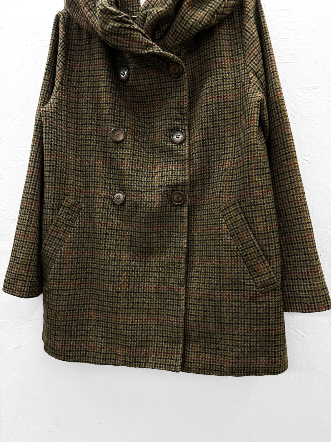 as know as 체크 후드 코트 상품이미지3