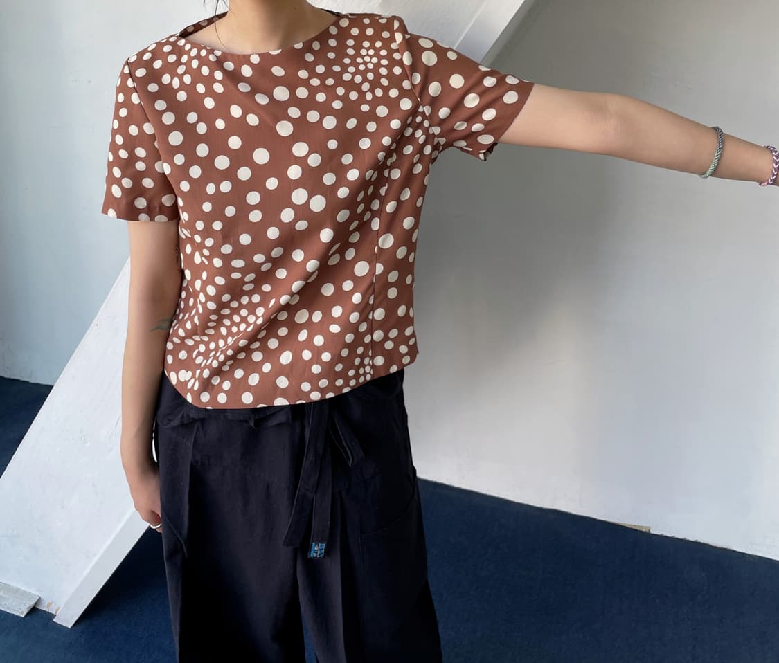 DOT patterned short blouse 상품이미지3