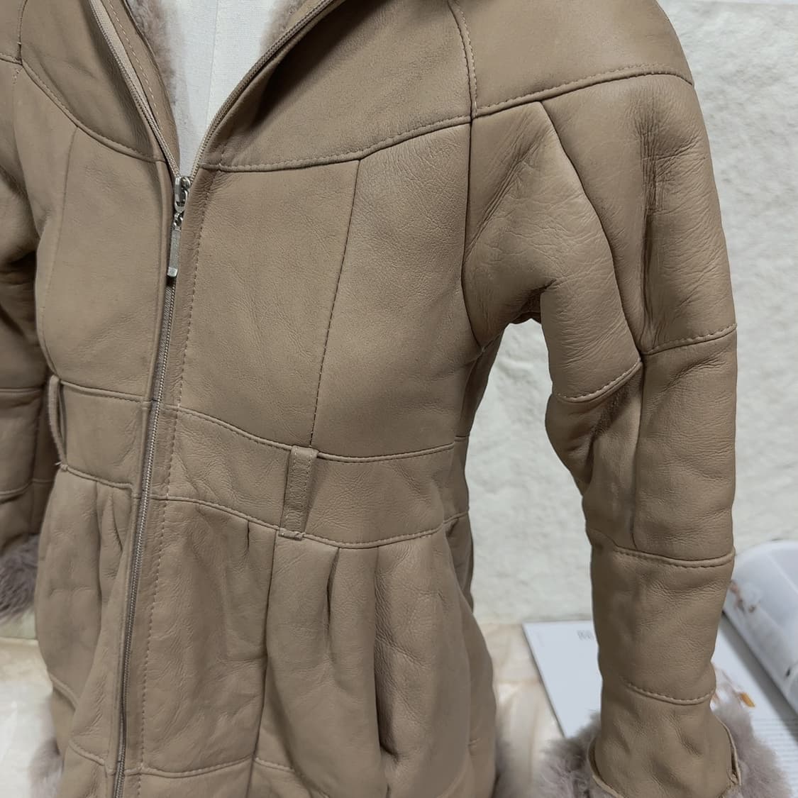 빈티지 모카브라운 양가죽  메리노양털 무스탕 상품이미지8