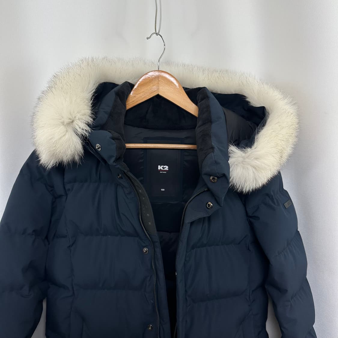  케이투 k2 여자 여우퍼 거위털 패딩 점퍼 네이비 100 상품이미지10