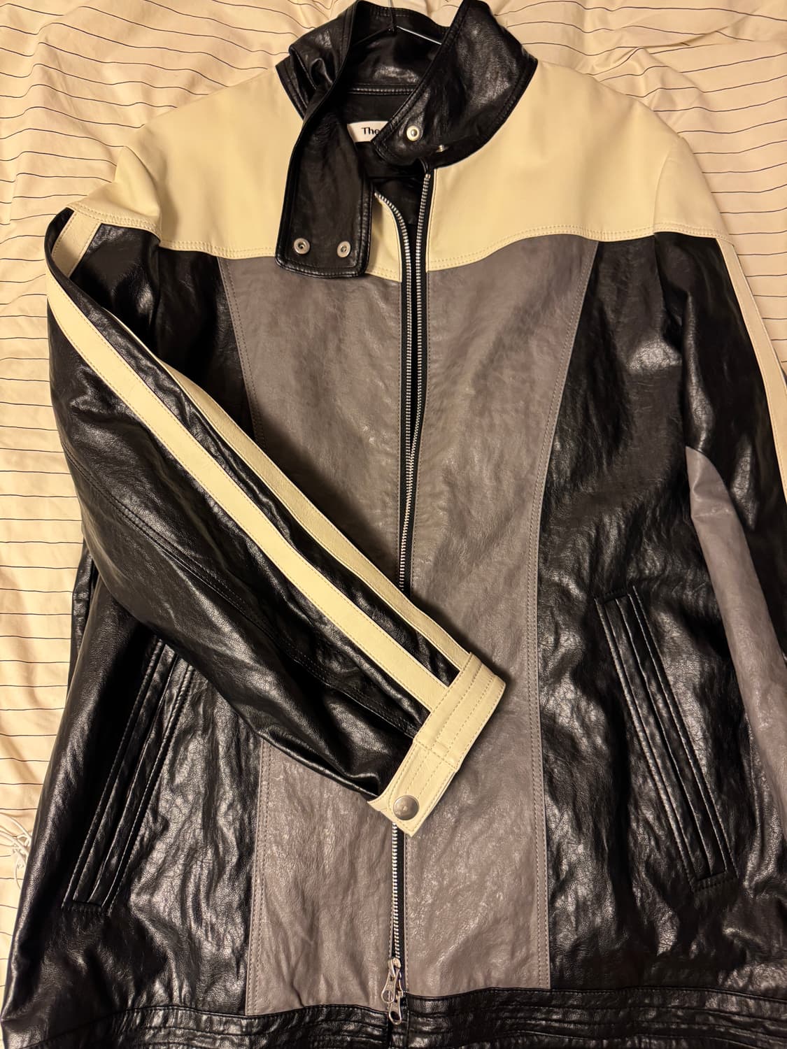 더오픈 프로덕트 PANELLED BIKER JACKET 상품이미지3