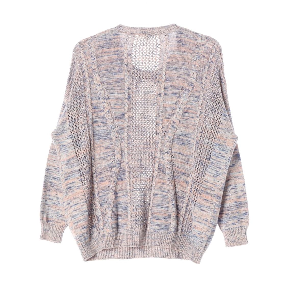 써스데이아일랜드 빈티지 믹스 컬러 펀칭 크로쉐 니트 M 상품이미지2