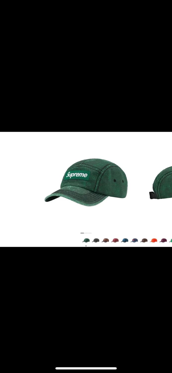 슈프림 22FW 워시드 코듀라 캡프캡 그린 상품이미지1