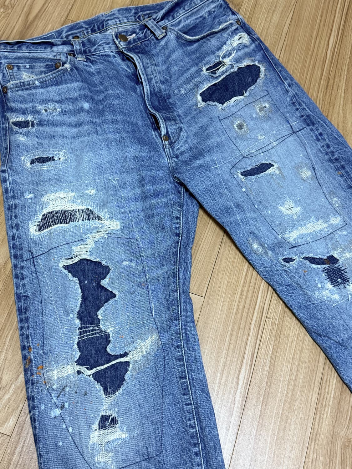 빅존 M103J 라보 한정판 리페어 데님 팬츠 상품이미지1