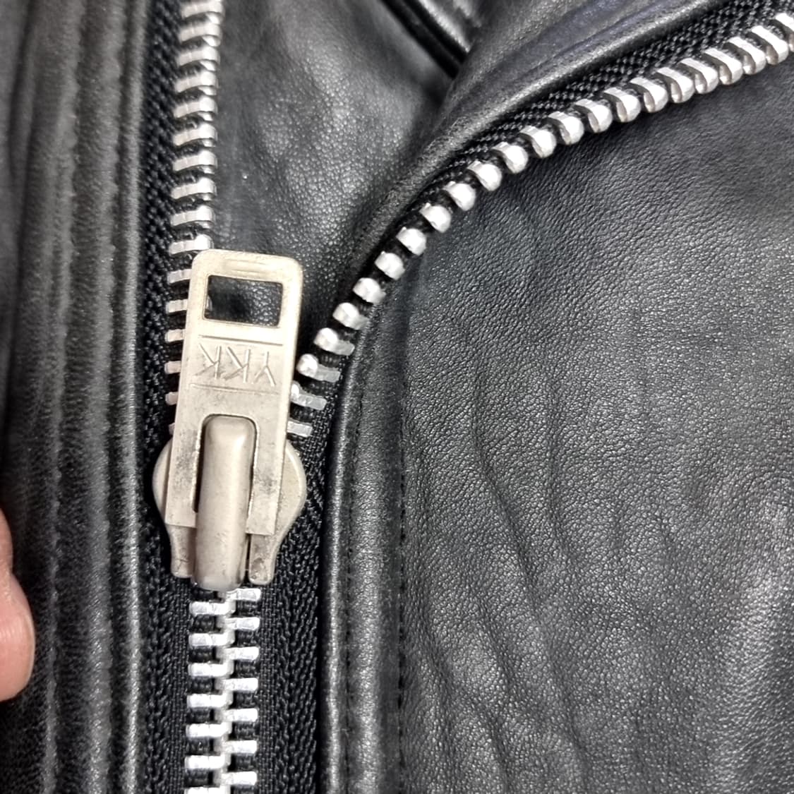 80년대 한국제 CAPRICCIO 블랙 가죽 라이더 자켓(100)80년대 상품이미지2