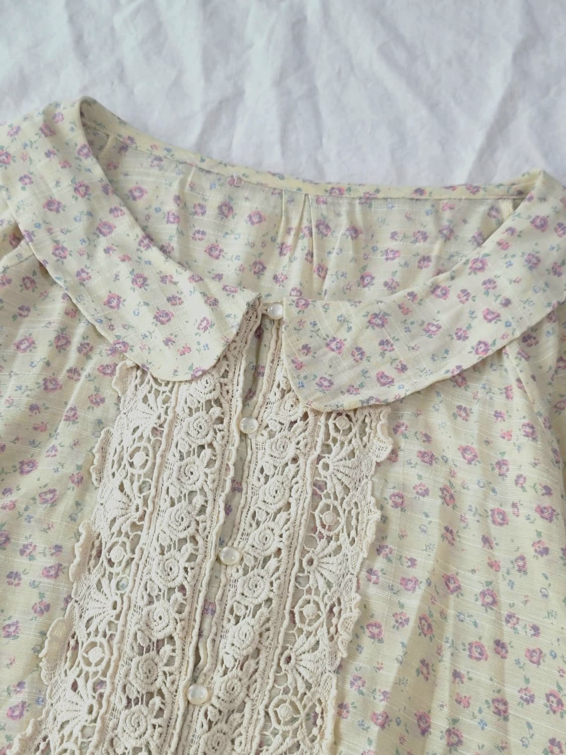 모리걸 플라워 벌룬 일본빈티지 블라우스 상품이미지3