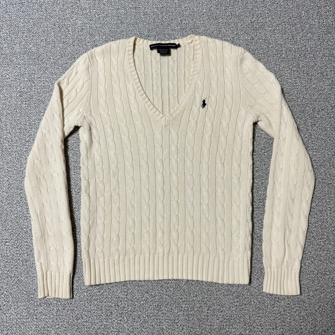 폴로 랄프로렌 꽈배기 브이넥 니트 여성용 상품이미지1