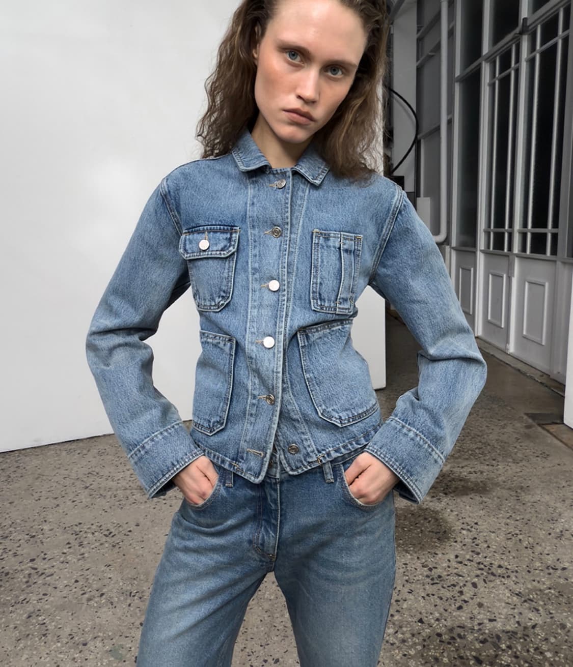 OPEN YY DENIM TRUCKER JACKET BLUE 상품이미지1