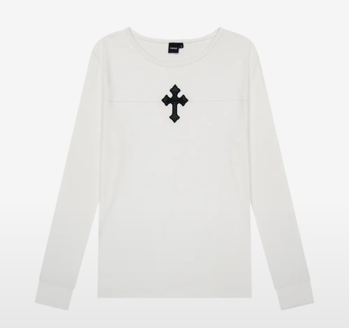 아캄 크로스 롱슬리브 화이트 사이즈2 상품이미지1