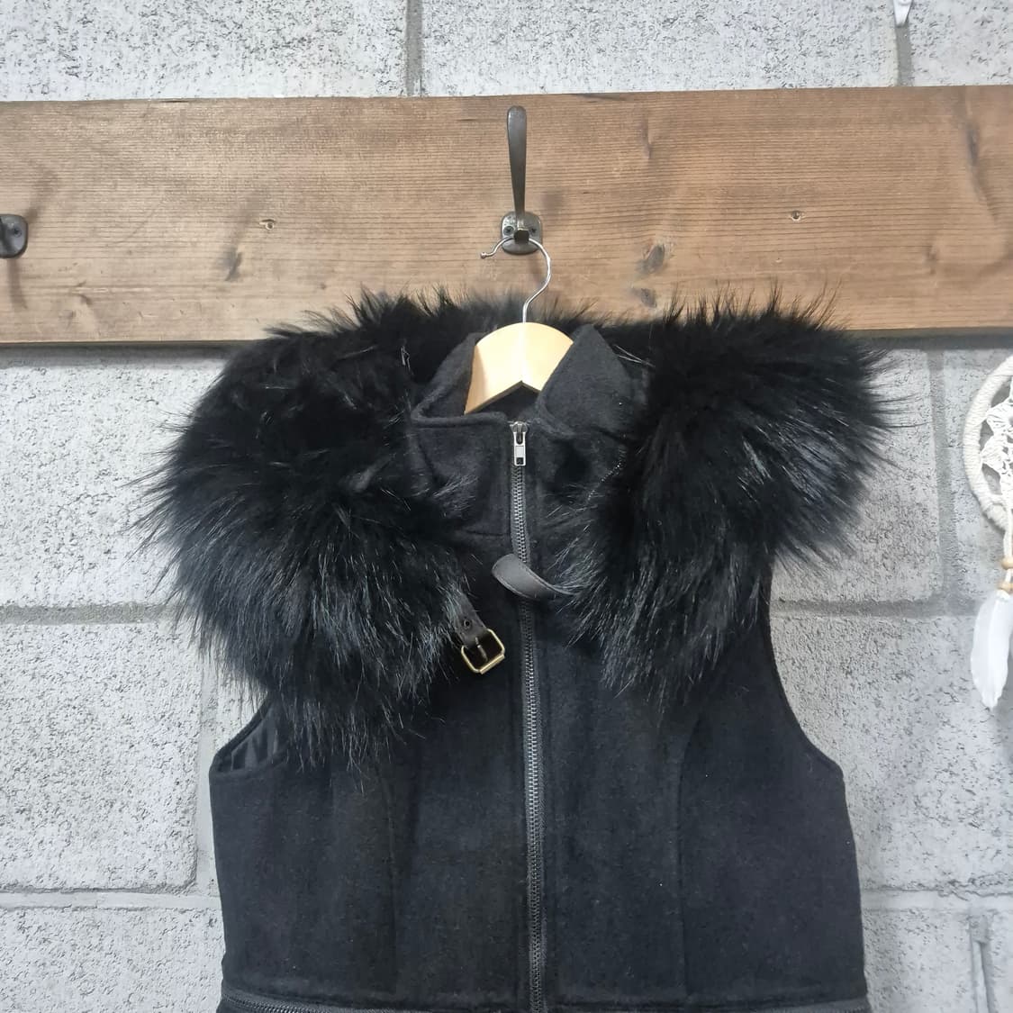 천연퍼 트리밍후드배색베스트 상품이미지2