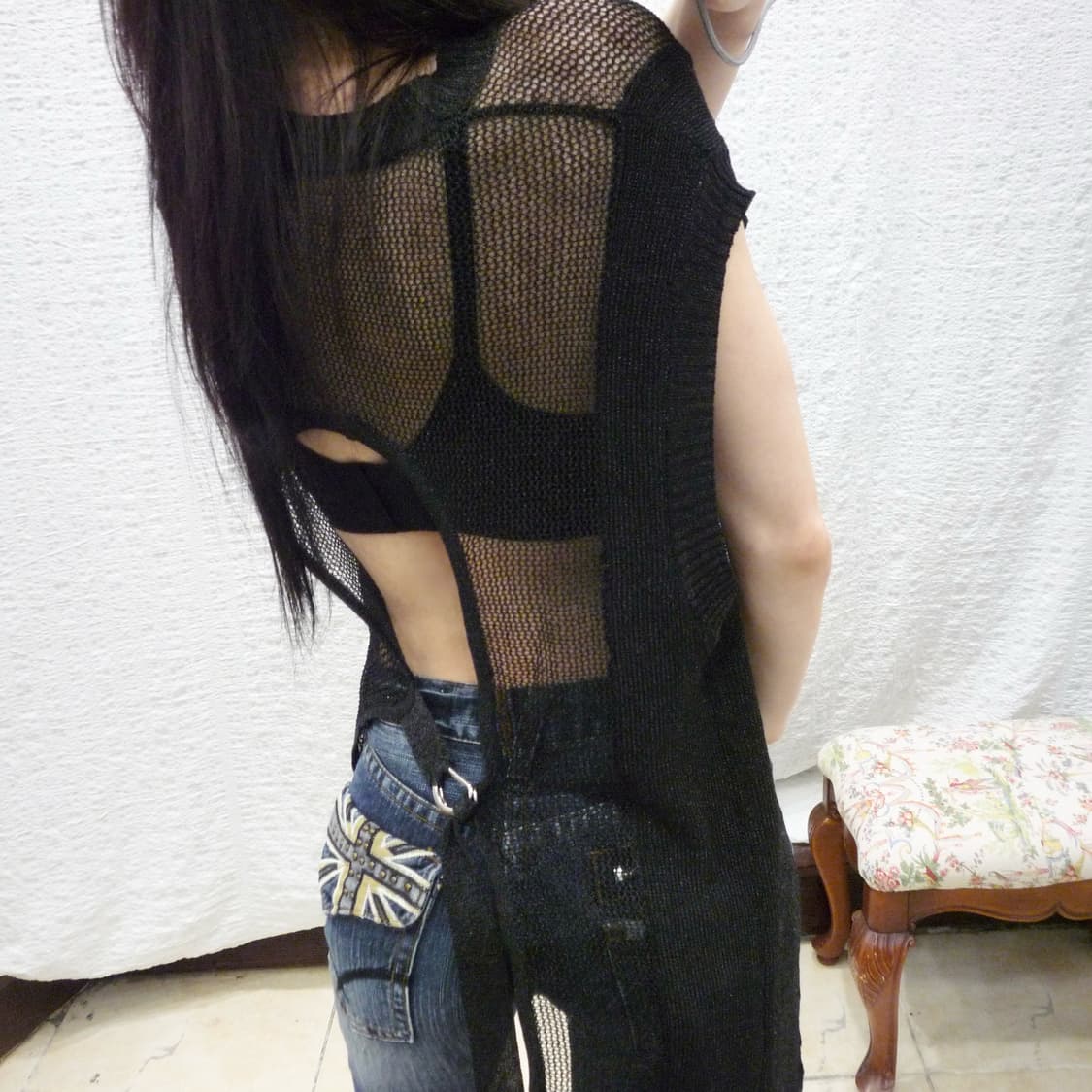 Black chic net knit 상품이미지6