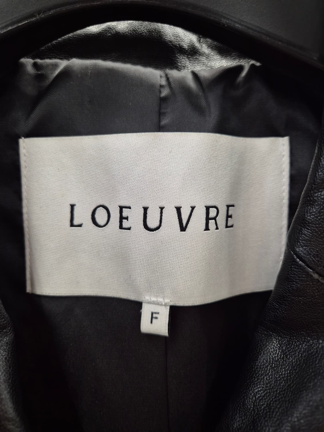 LOEUVRE 여성 블랙 가죽 자켓 F 상품이미지5