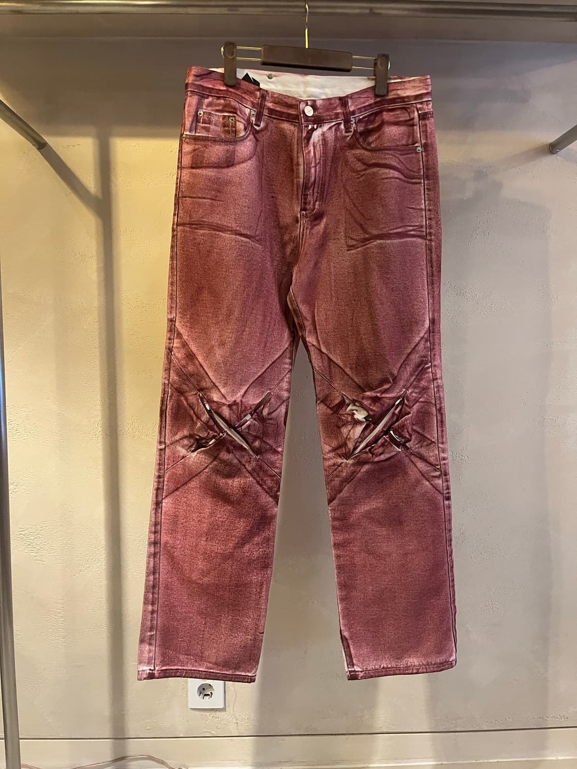 강정석 ZIP 팬츠 버건디 레드 상품이미지1