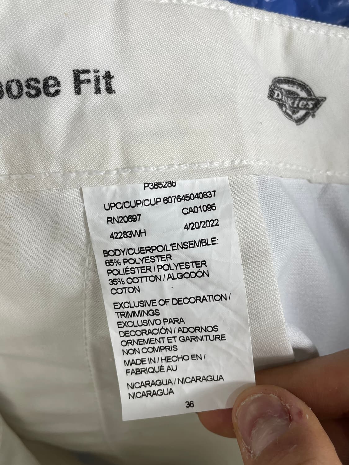 디키즈 워크 화이트 반바지 상품이미지3