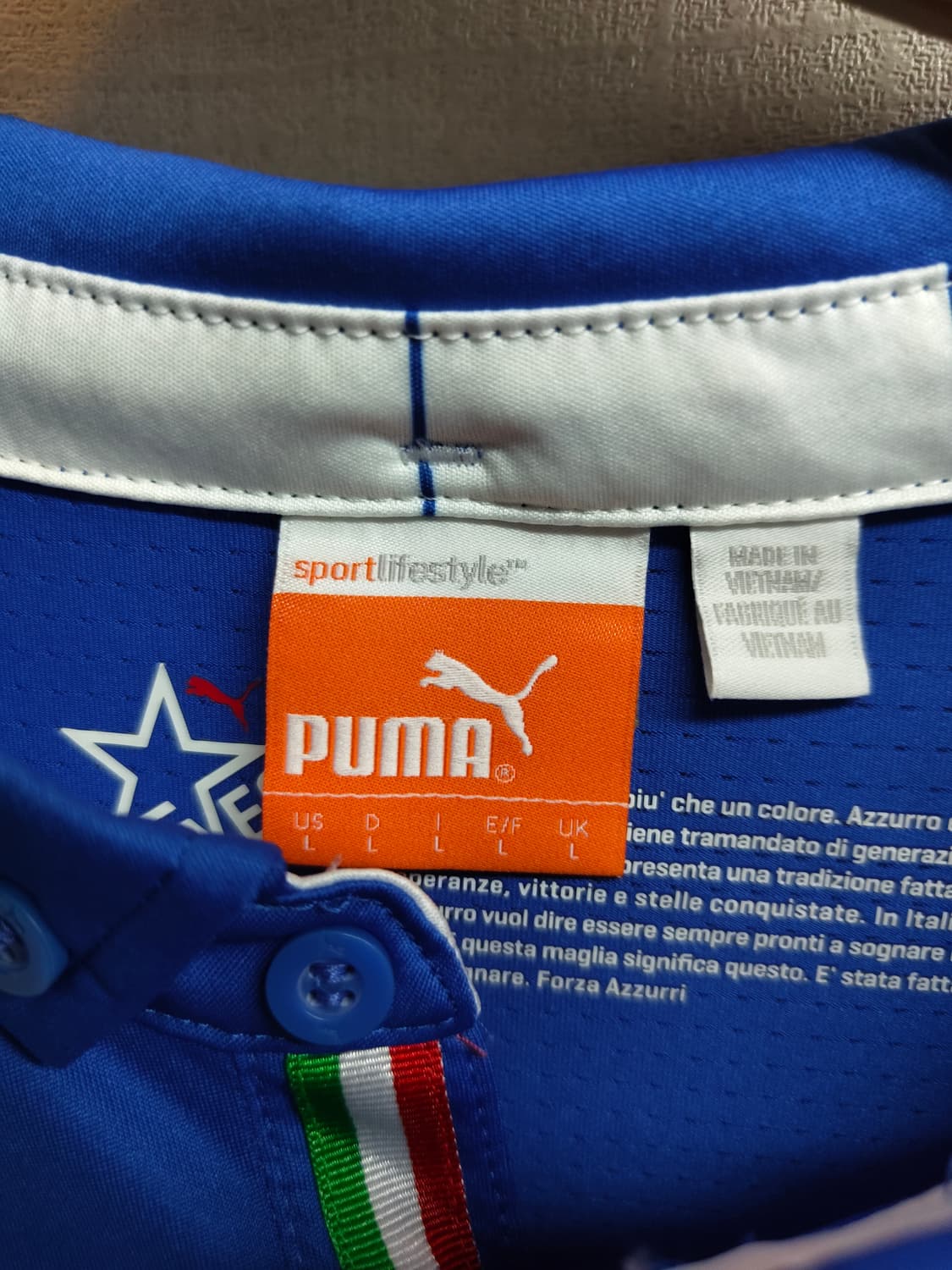 L) PUMA 퓨마 14-15 이탈리아 국대 유니폼 팝니다 상품이미지3