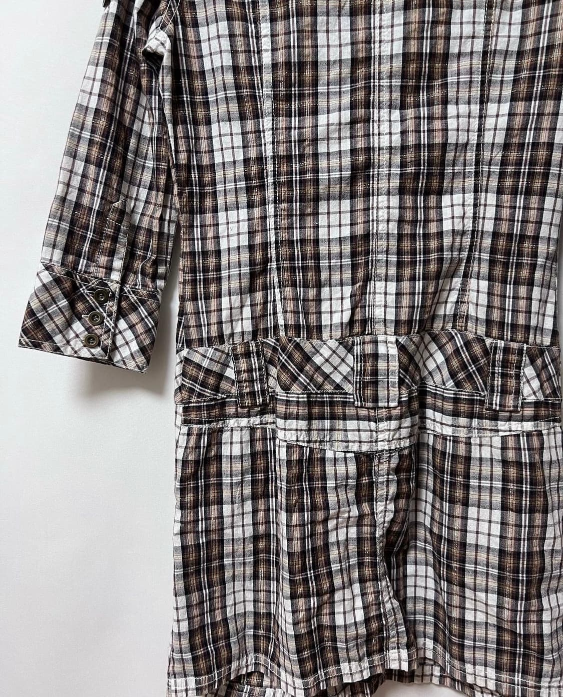 glitter plaid shirts onepiece 상품이미지5