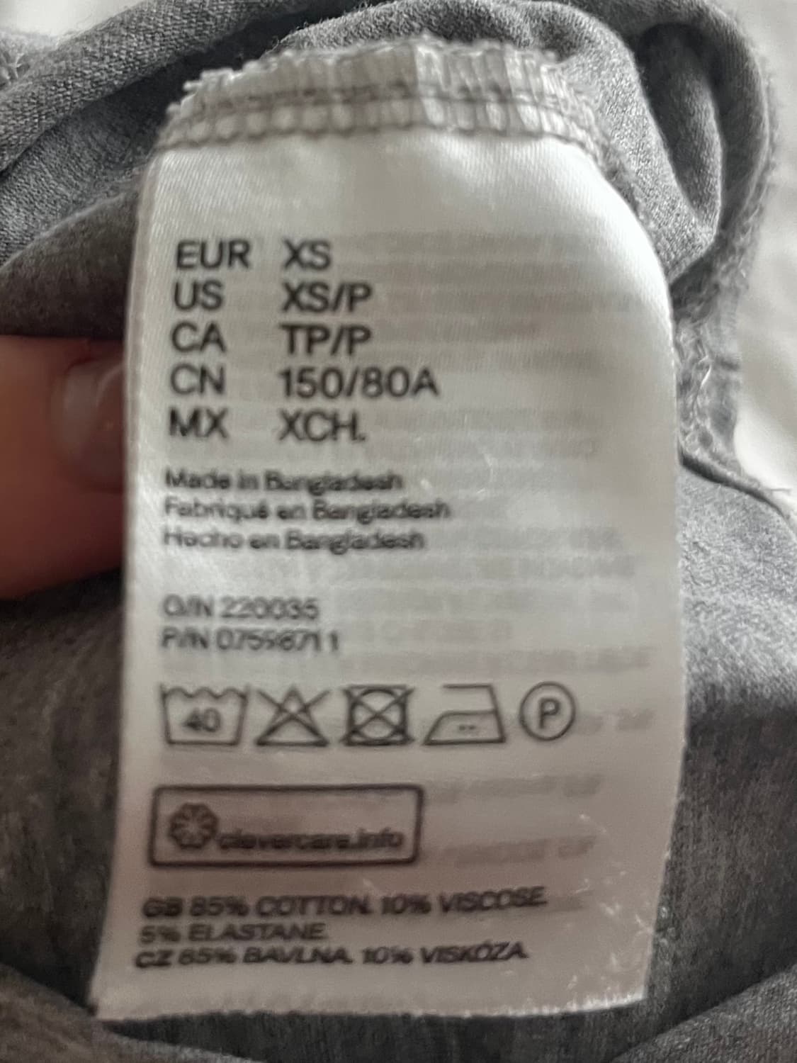 H&M 그레이 슬리브리스 XS 상품이미지4