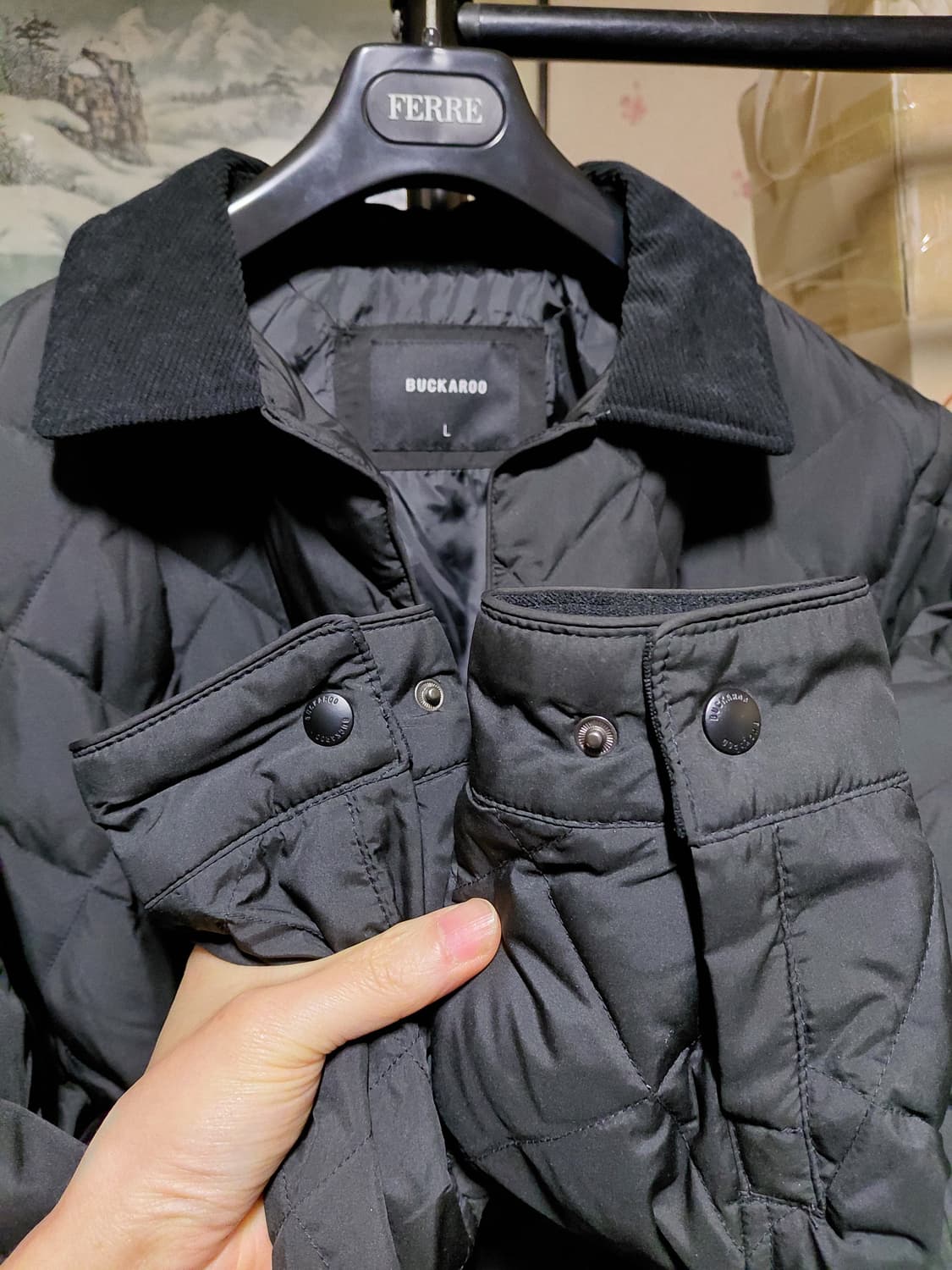 [버커루]퀄팅 덕다운 경량 패딩 자켓L(100)사이즈 상품이미지9