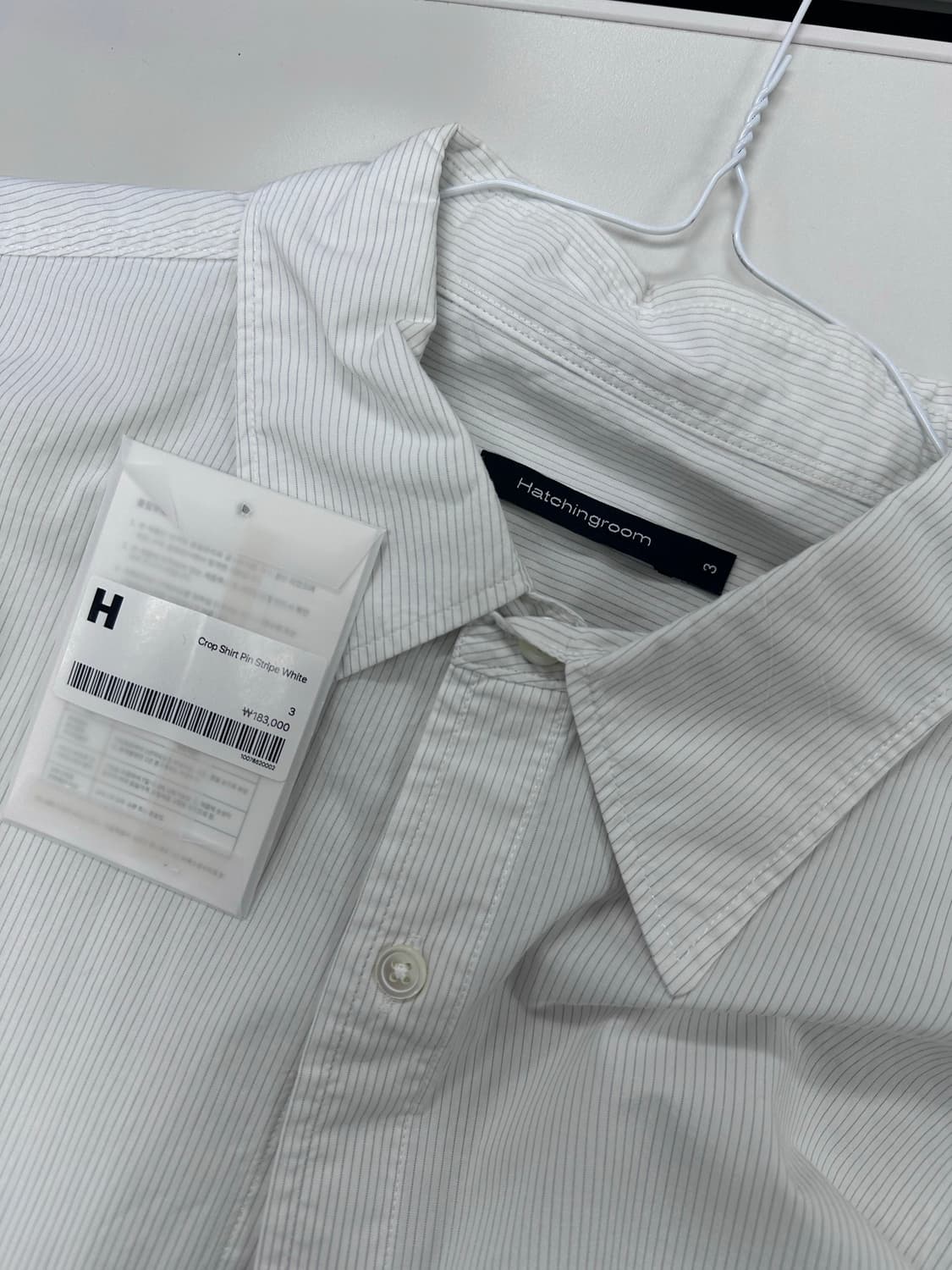 [3] 해칭룸 crop shirt pin stripe white 상품이미지5