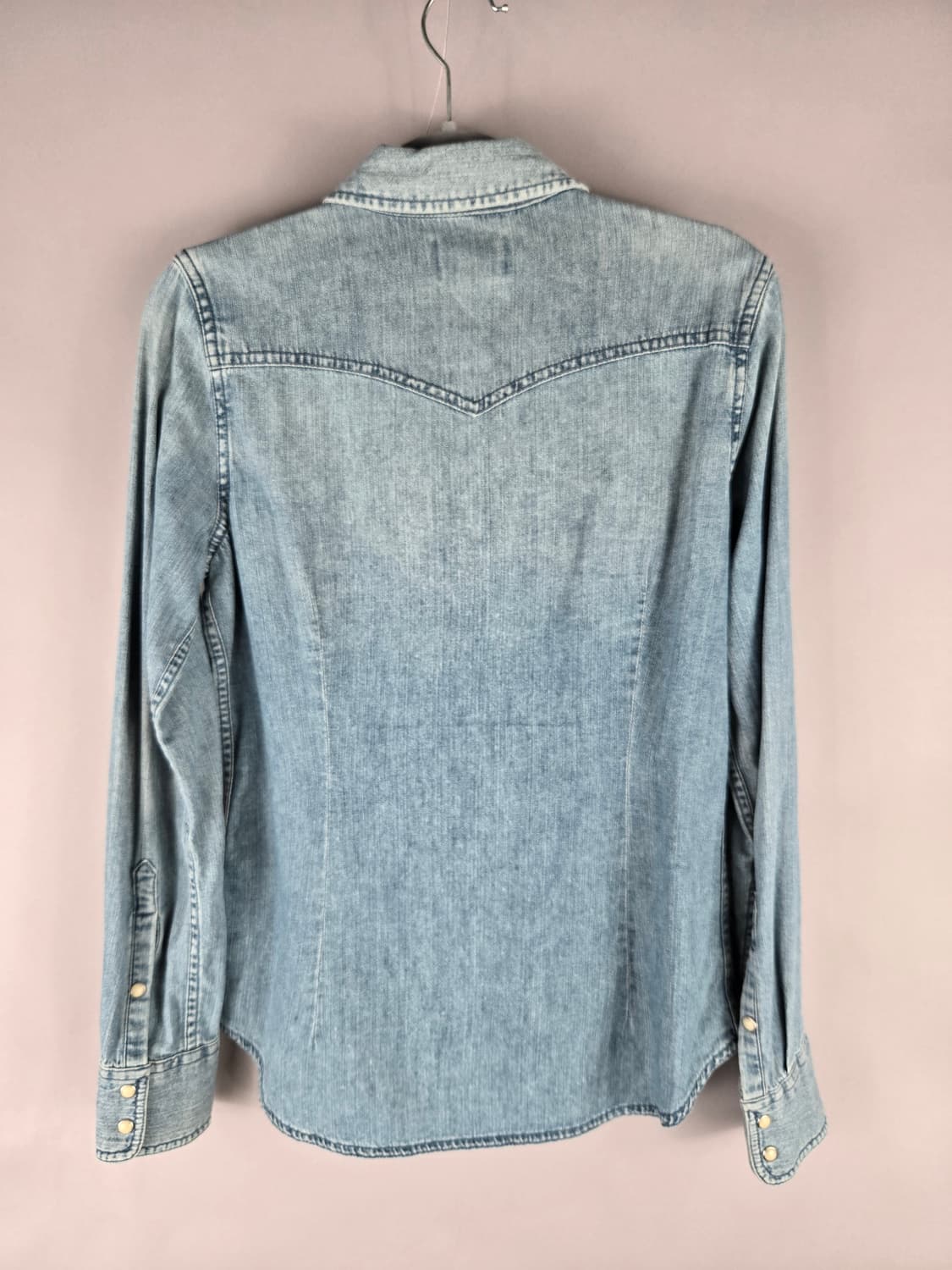 [무료배송]리바이스 XS 여성 약스판 웨스턴 데님 청 셔츠 연청 상품이미지6
