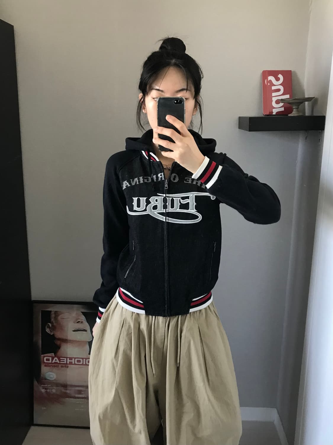 푸부 올드스쿨 프린팅 데님 후드집업 상품이미지2