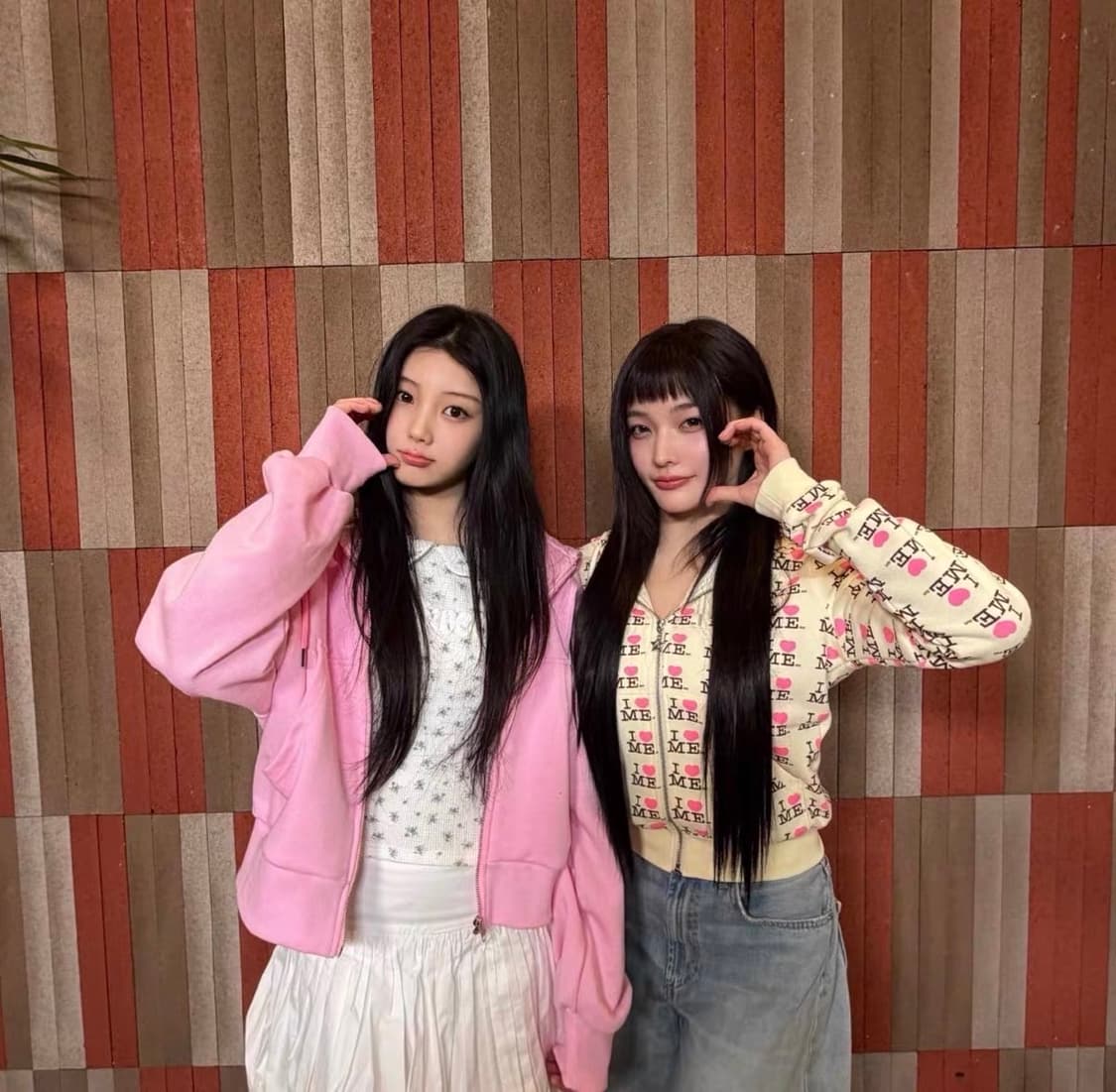 애슐리윌리엄즈 아이러브미 후드집업 핑크 옐로우 s 상품이미지2