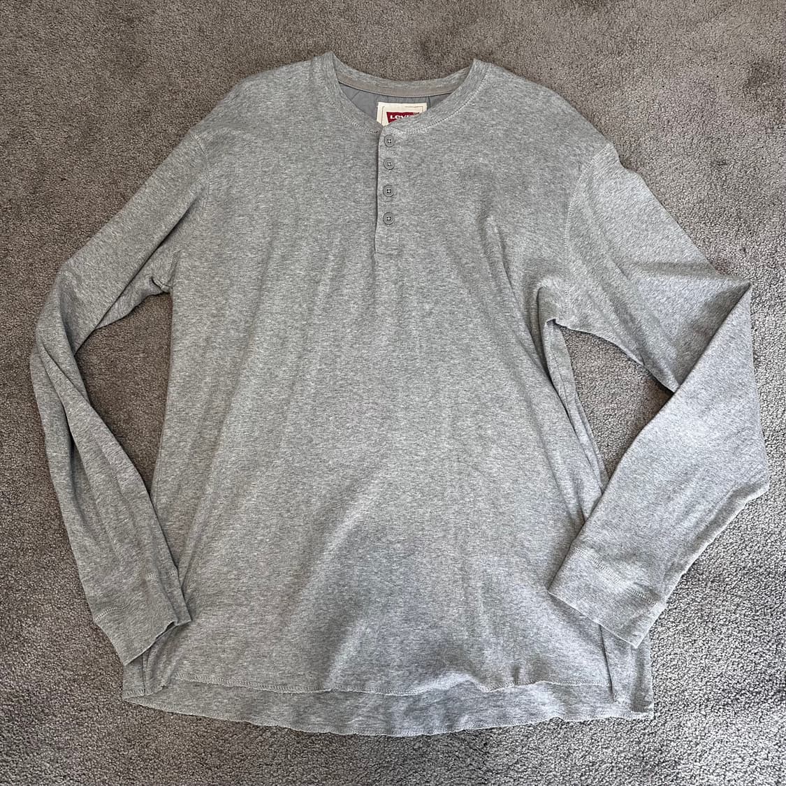리바이스 그레이 헨리넥 롱슬리브 티셔츠XL 상품이미지1