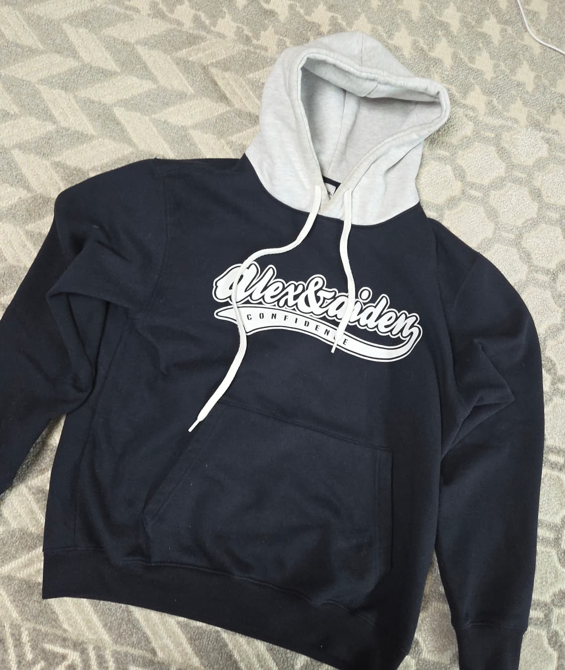 알렉스앤에이든 네이비 기모 후드 상품이미지1