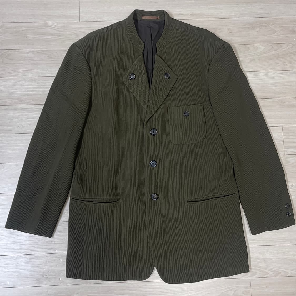 이세이미야케맨 카키 언밸런스 더블 블레이저 (희귀 매물) 상품이미지1