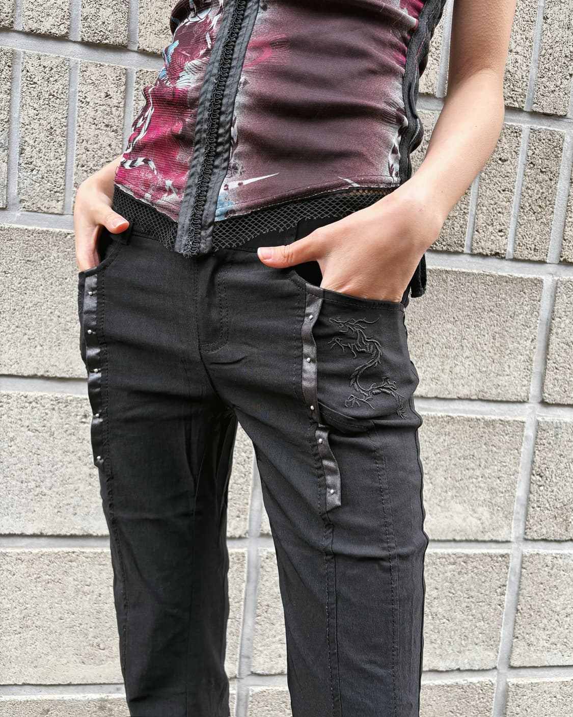 오즈온 고딕 매쉬 부츠컷 팬츠 상품이미지3