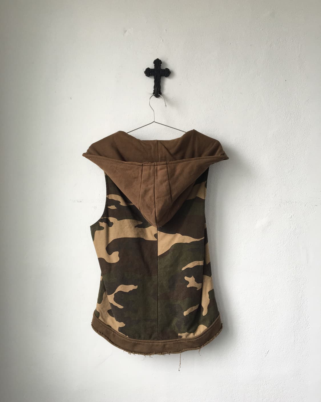 Camo pattern layer hood vest 상품이미지3