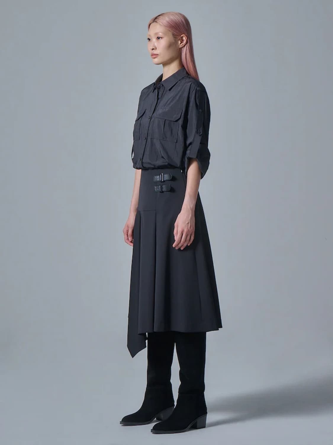 준지 레더 스트랩 언발란스 스커트 34사이즈 (xs) 상품이미지2