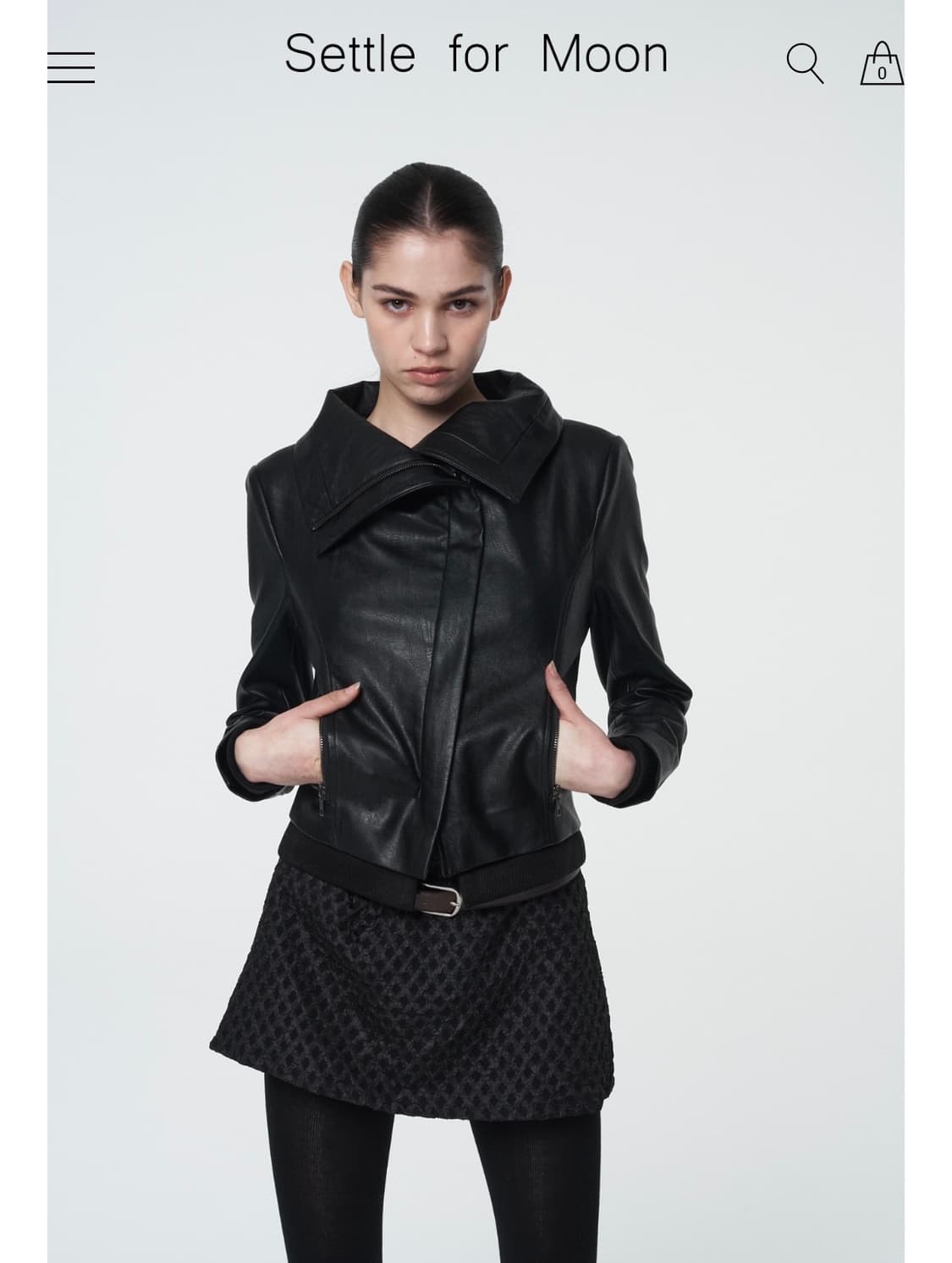 Settle for moon leather jacket Black 상품이미지1