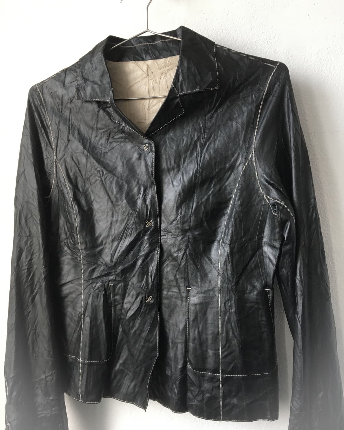 Trussardi stitch point leather jacket 상품이미지4