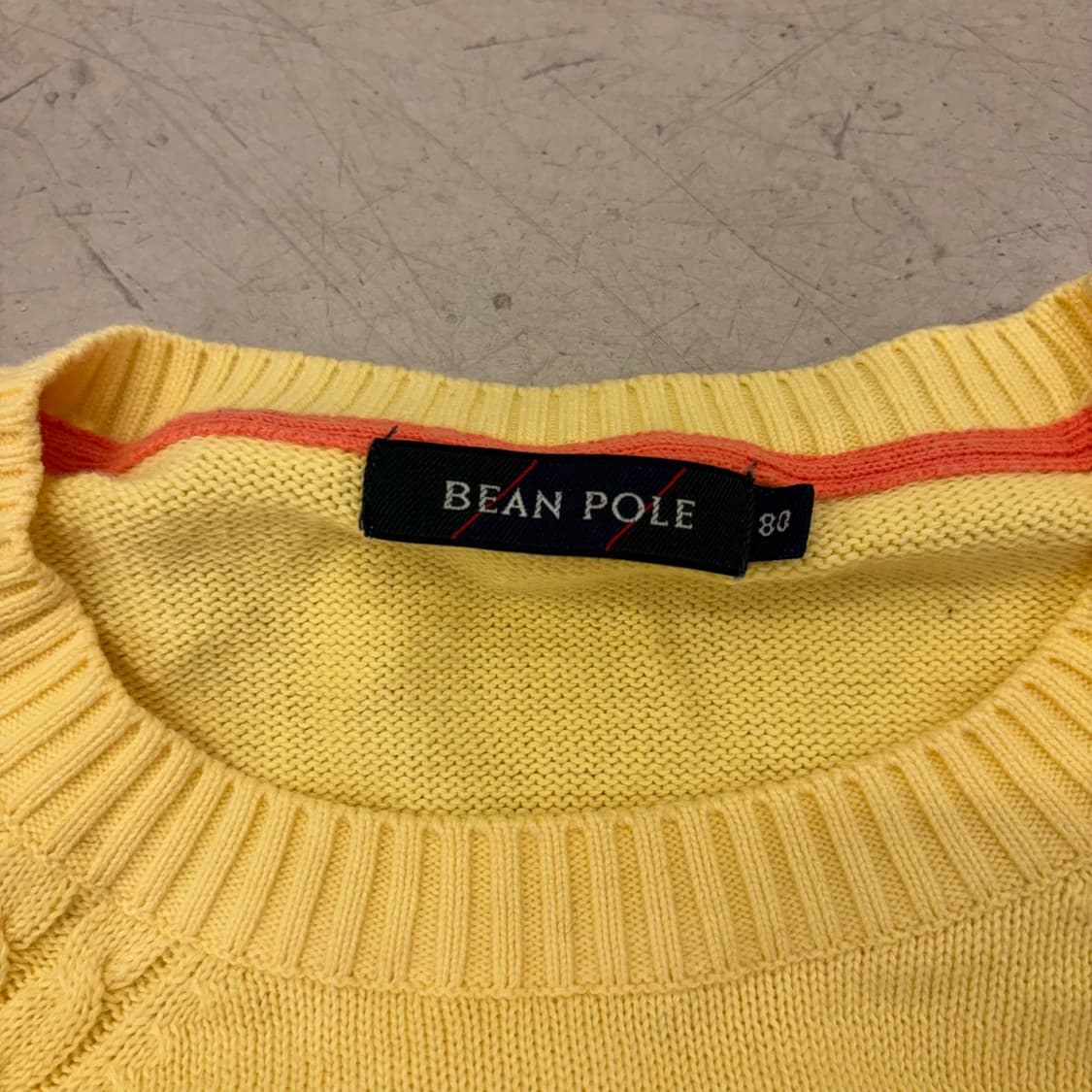 빈폴 스몰로고 옐로우 케이블 니트 상품이미지3