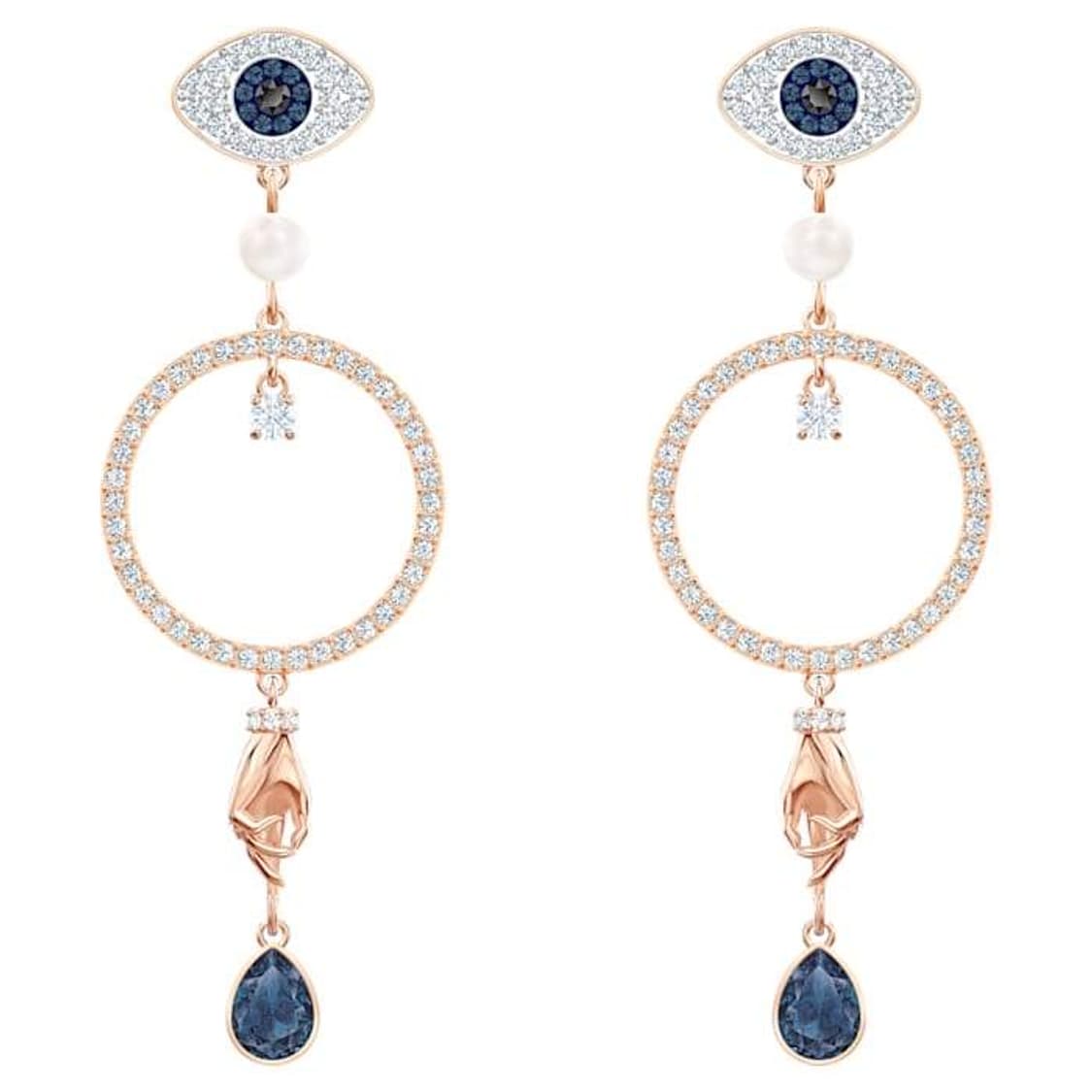 스와로브스키 이블 아이 귀걸이 evil eye hoop earrings 상품이미지1