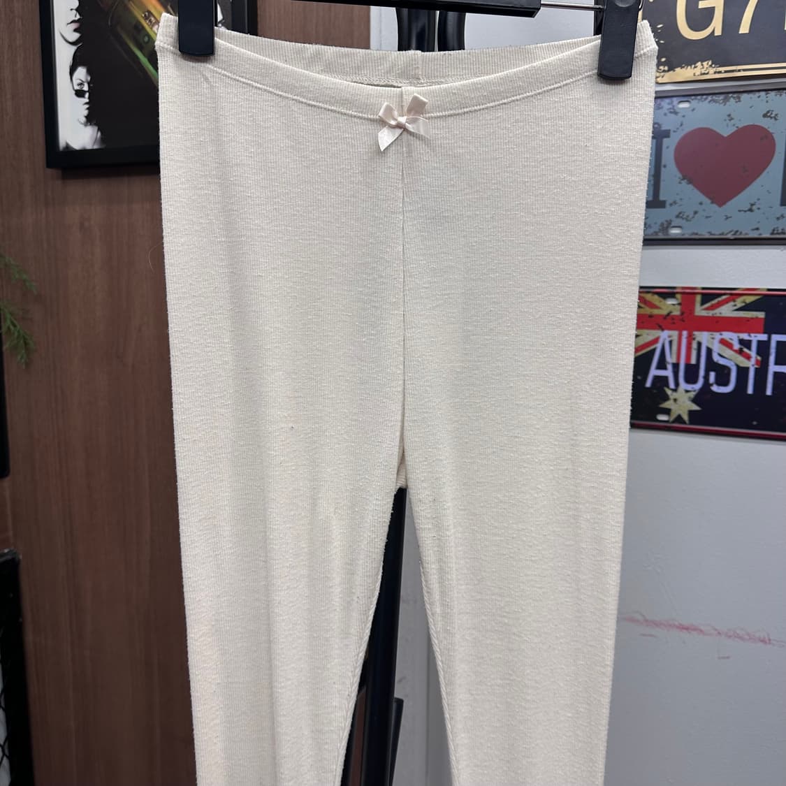 Ivory Lace Detail Cotton Leggings 상품이미지3