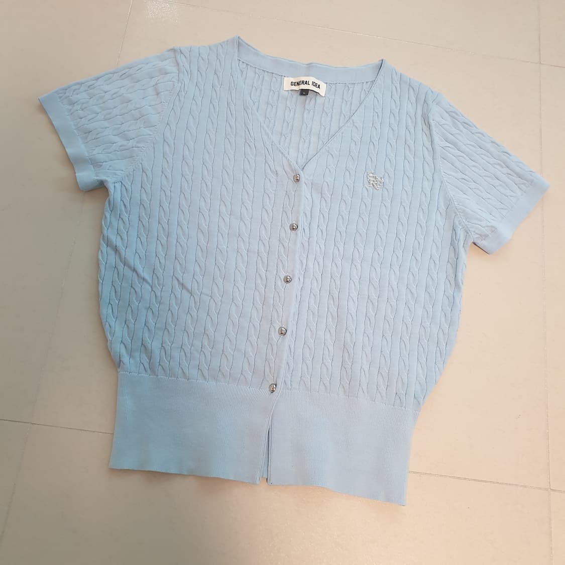 제네럴아이디어 케이블 반팔가디건 상품이미지7