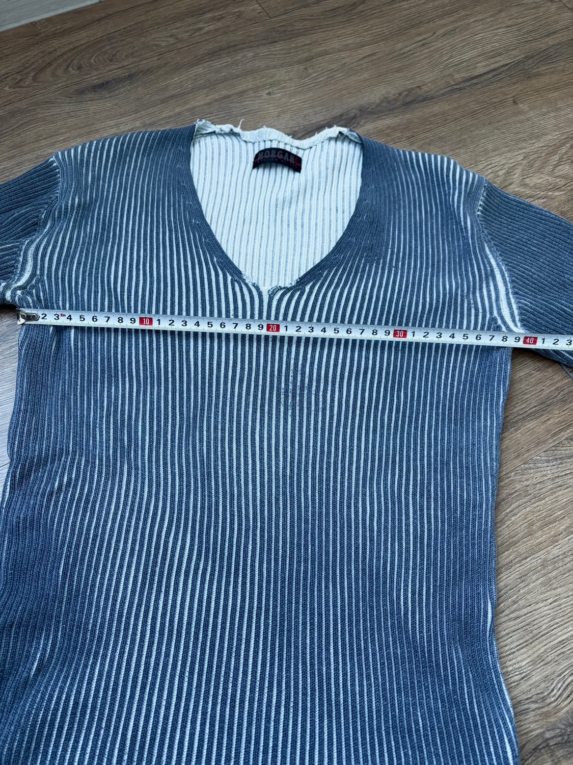 모건(Morgan) 빈티지 슬림 니트 - 투톤 골지 - Y2K / 그런지 상품이미지9