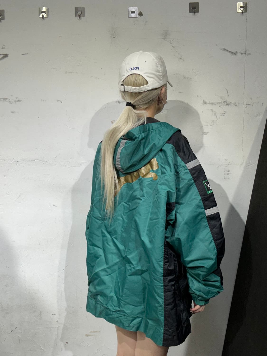 푸마 그린 올드스쿨 빅 로고 블랙 사이드 라인 대대장 트랙 자켓 M 상품이미지3