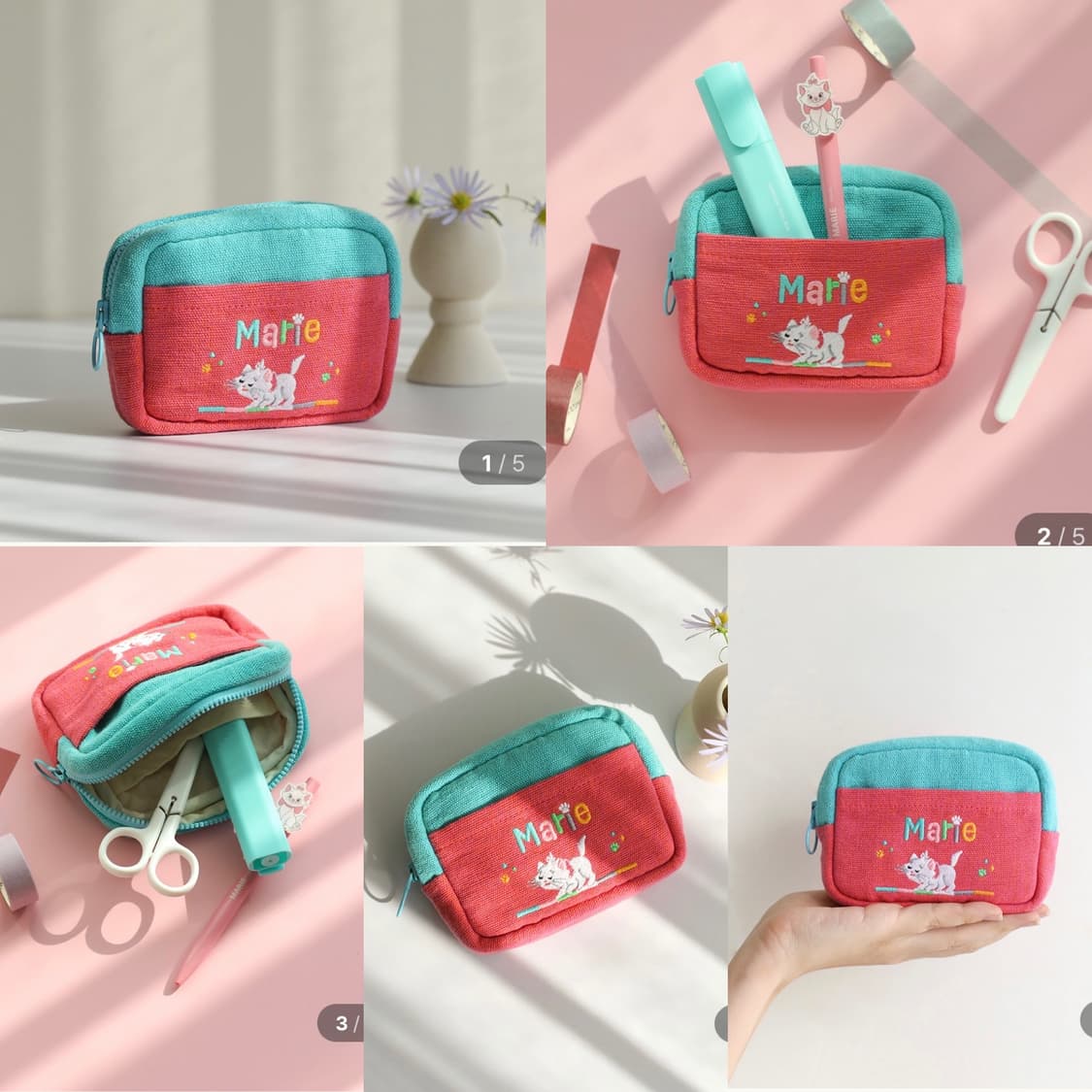 오리고 미니 포켓 파우치 핑크마리(새제품) 상품이미지6