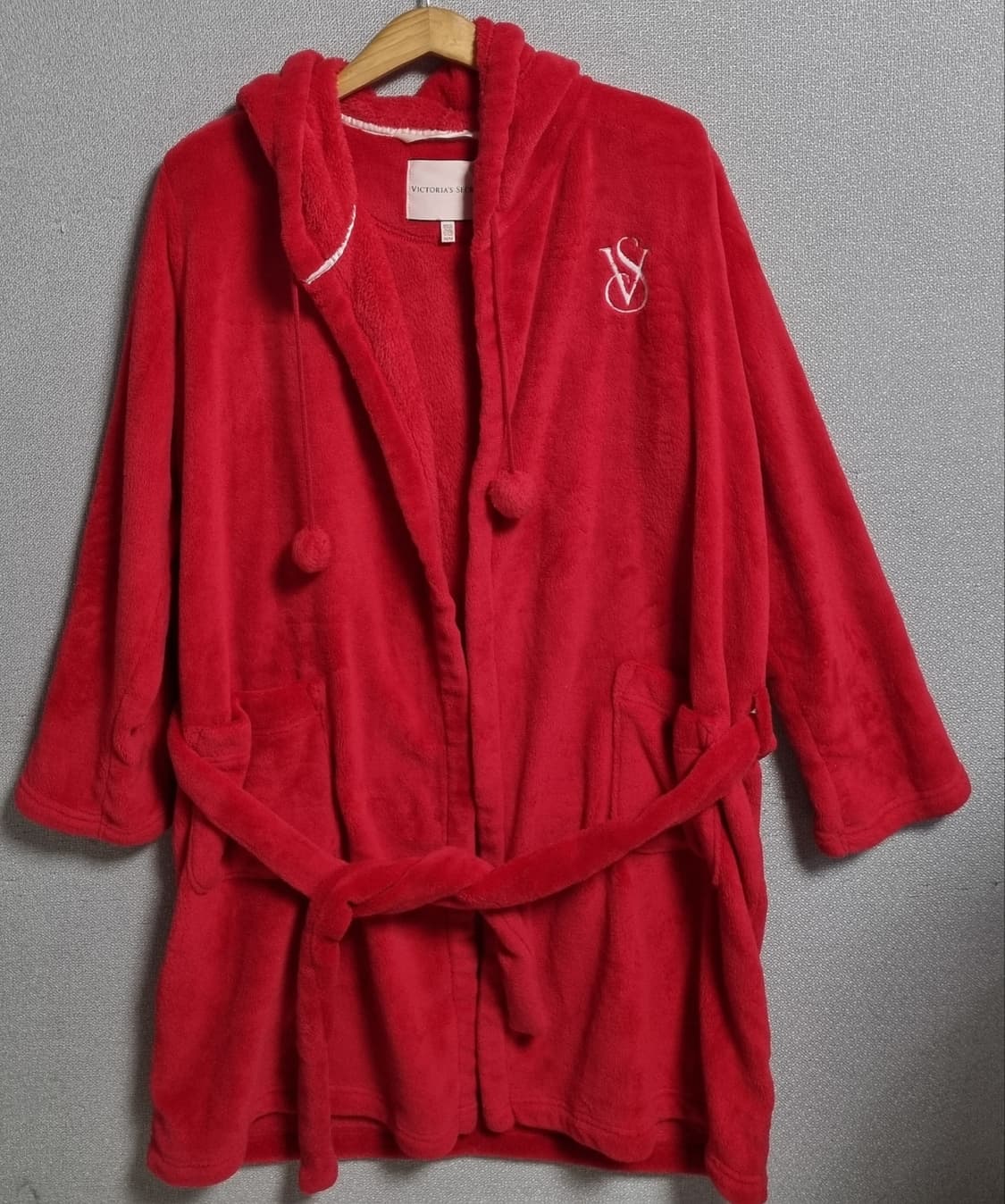 M ) 빅토리아시크릿 레드 코지 후드 로브 상품이미지1